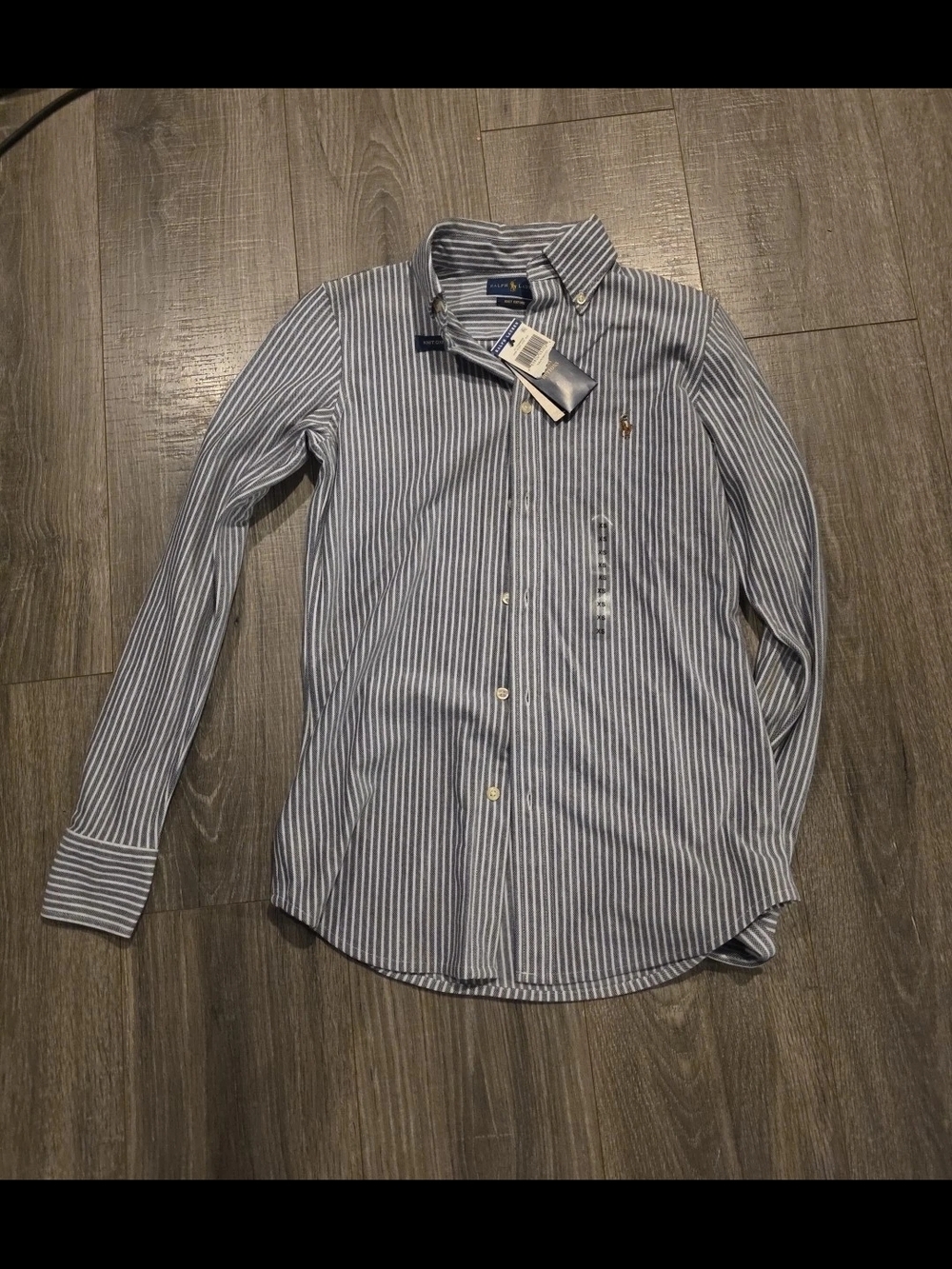 Ralph Lauren Blue and White Striped Dress Shirt
